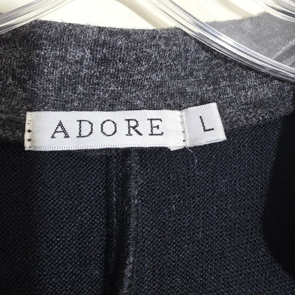 Adore asymmetrical striped wide colorful metallic sleeve button sweater woman L - Picture 2 of 13